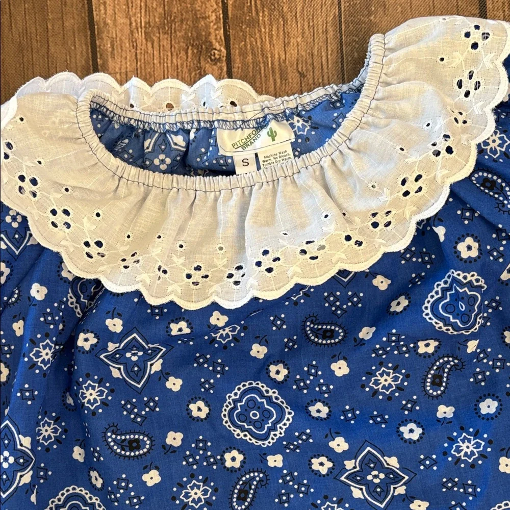 Pitchfork Brand 4 Piece Girls Square Dance Outfit with Petticoat (Sz XS/S)